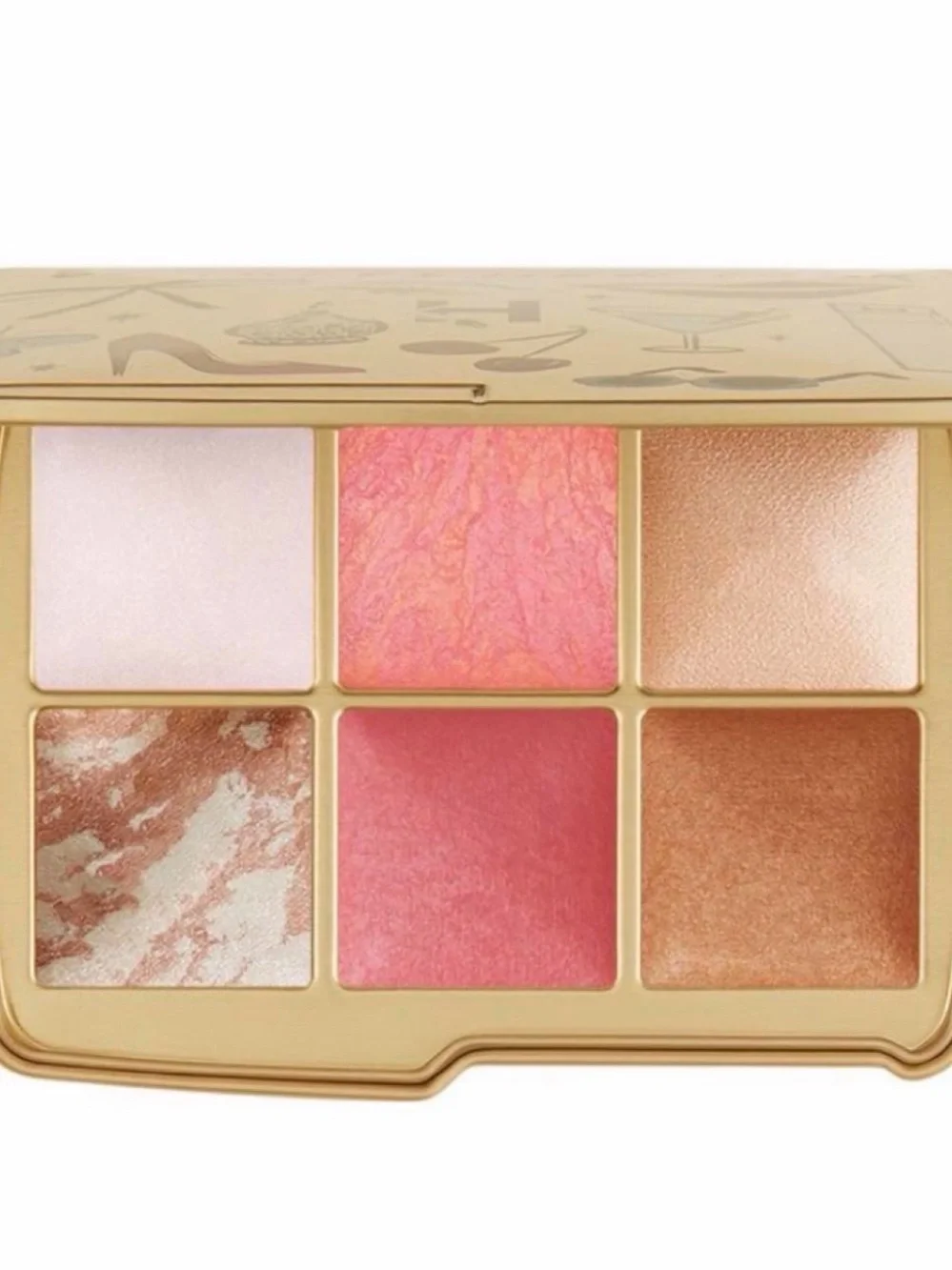 Barneys New York Palette II Gold Decorative Tin with Red & Aqua Accents